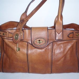 Fossil XL Brown Leather Satchel/Organizer